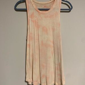 Peach tie dye tank